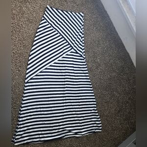 Charlotte Russe Navy and White Asymmetrical Skirt